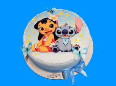 Tort cu Poza Comestibila Stitch si Lilo